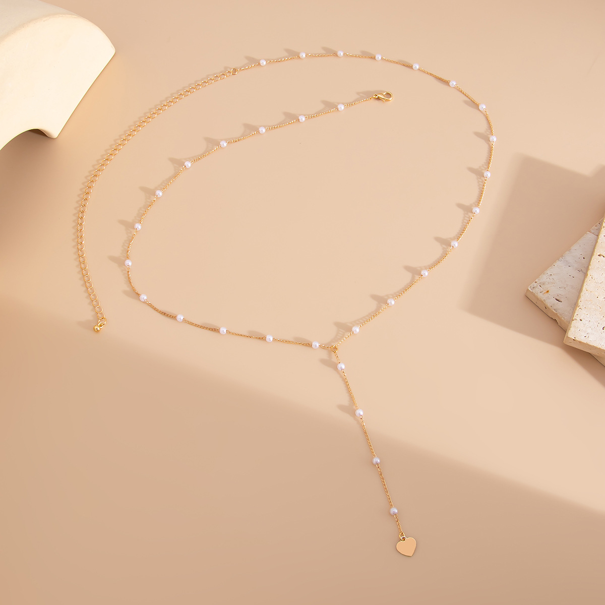 Dainty Pearl Belly Chain Gold Plated Waist Body Jewelry with Drop Detail